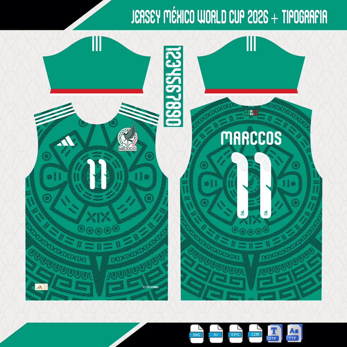 Plantilla Jersey México 2026 + Tipografía