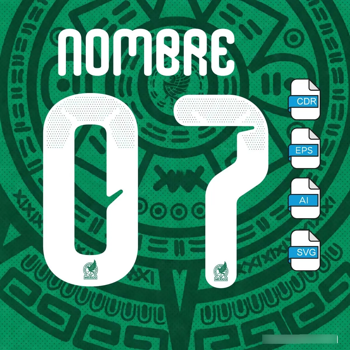 Plantilla Jersey México 2026 + Tipografía - Imagen 3
