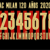 Tipografía AC Milán 120 Años 2020