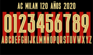 Tipografía AC Milán 120 Años 2020