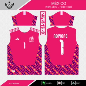 Plantilla Jersey Portero México 2026 + Tipografía